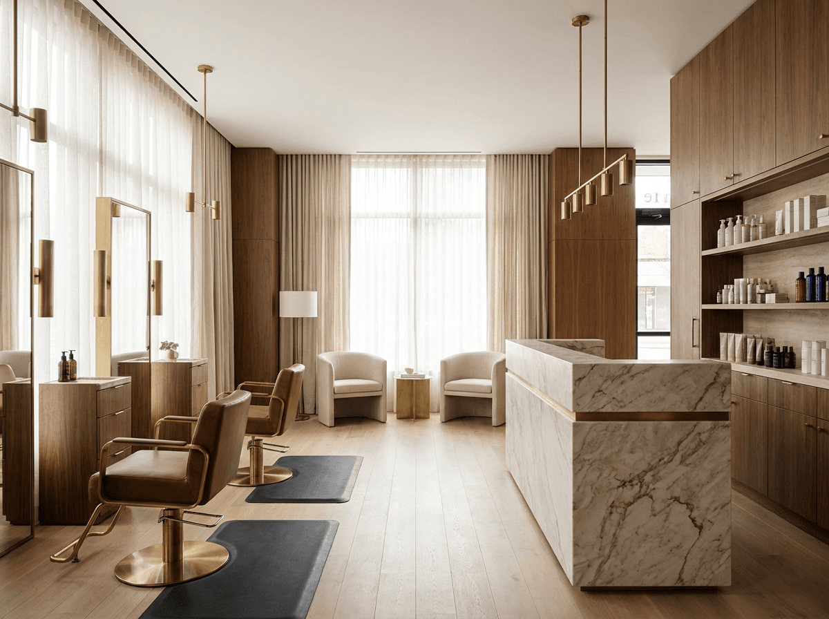 A cinematic interior, styled as studio imagery